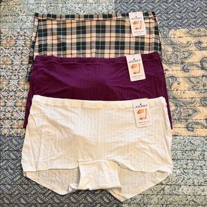 Jockey Women's Underwear Trio - Plaid, Deep Plum, Bone